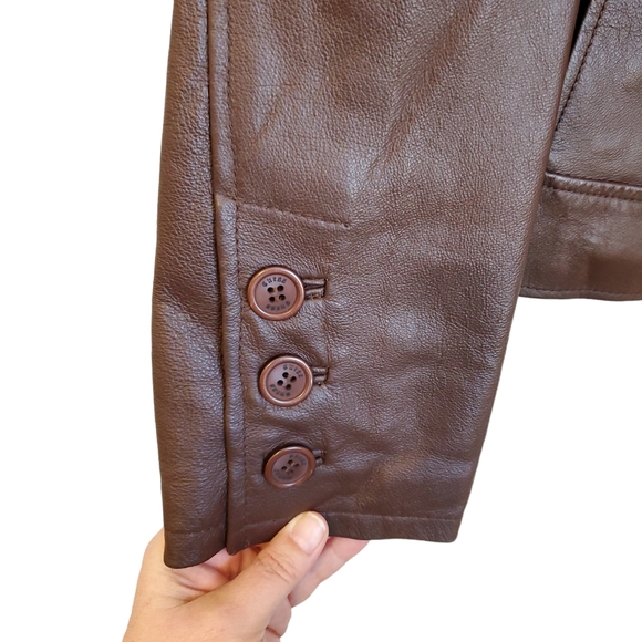 Vintage Leather Guess Brown Jacket - Picture 11 of 16
